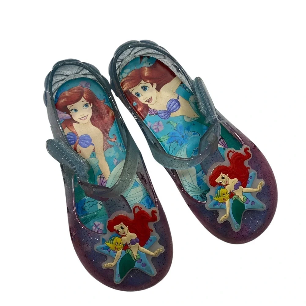 Disney Purple and Blue Sandals with Little Mermaid Design size 10